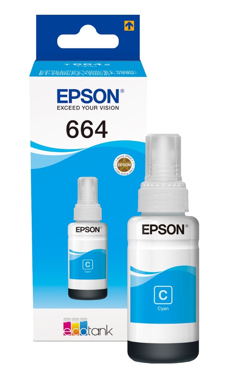 Epson 664 Cyan Ink Bottle - (T6642 Ecotank)