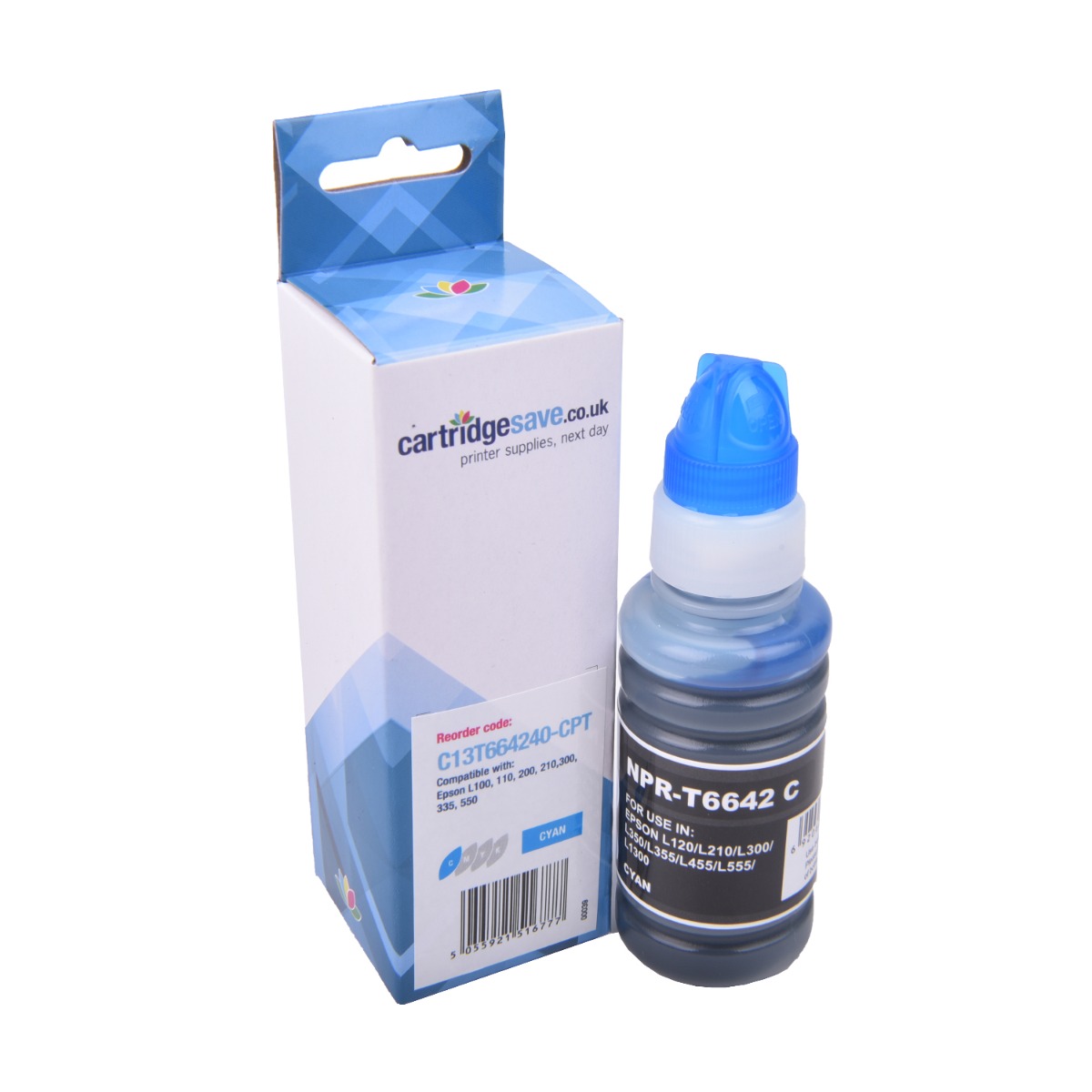 Compatible Epson 664 Cyan Ink Bottle - (T6642)