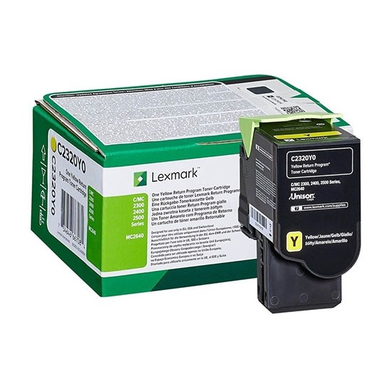 Lexmark C2320Y0 Yellow Return Program Toner Cartridge