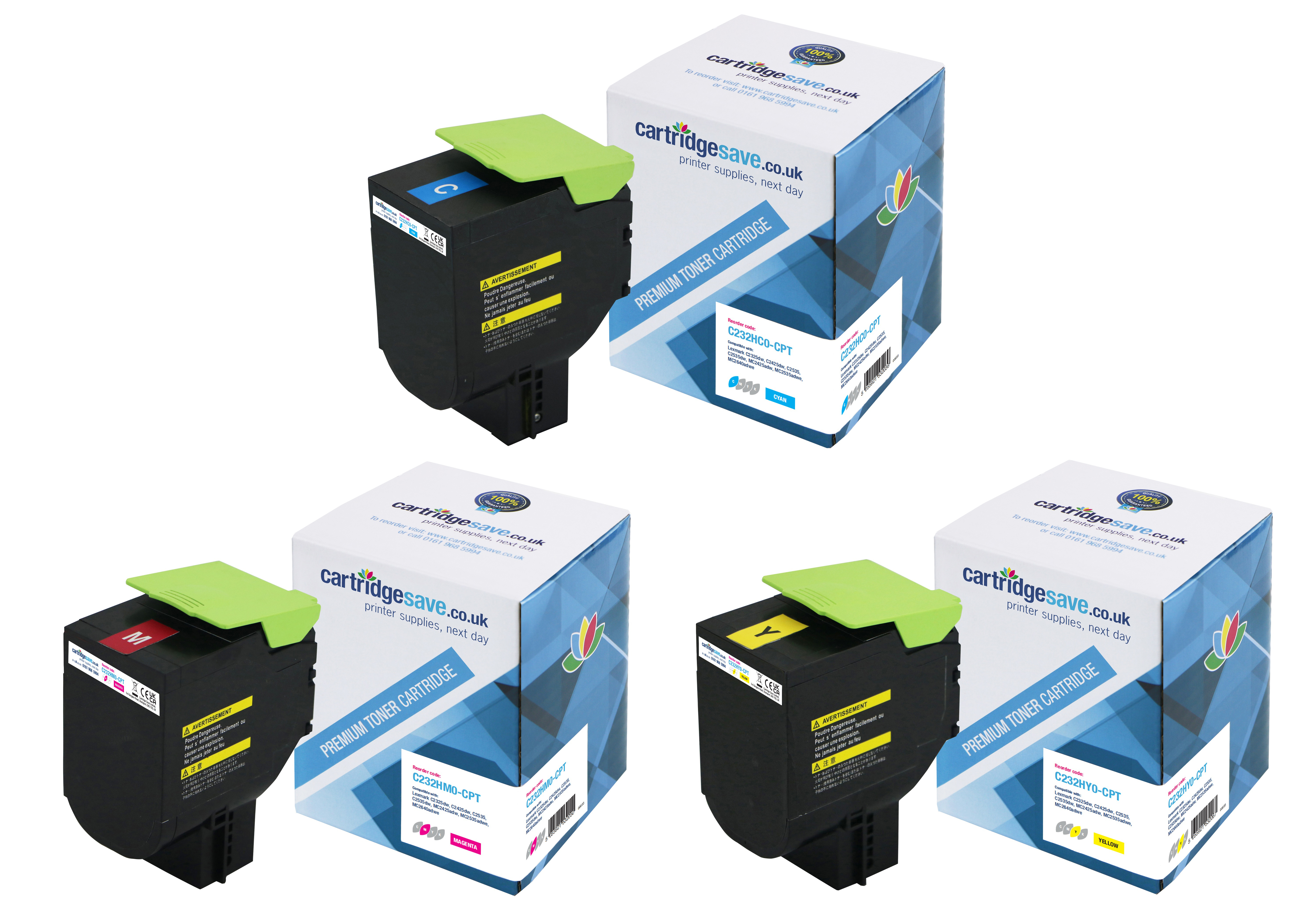 Compatible Lexmark C232H High Capacity 3 Colour Toner Cartridge Multipack