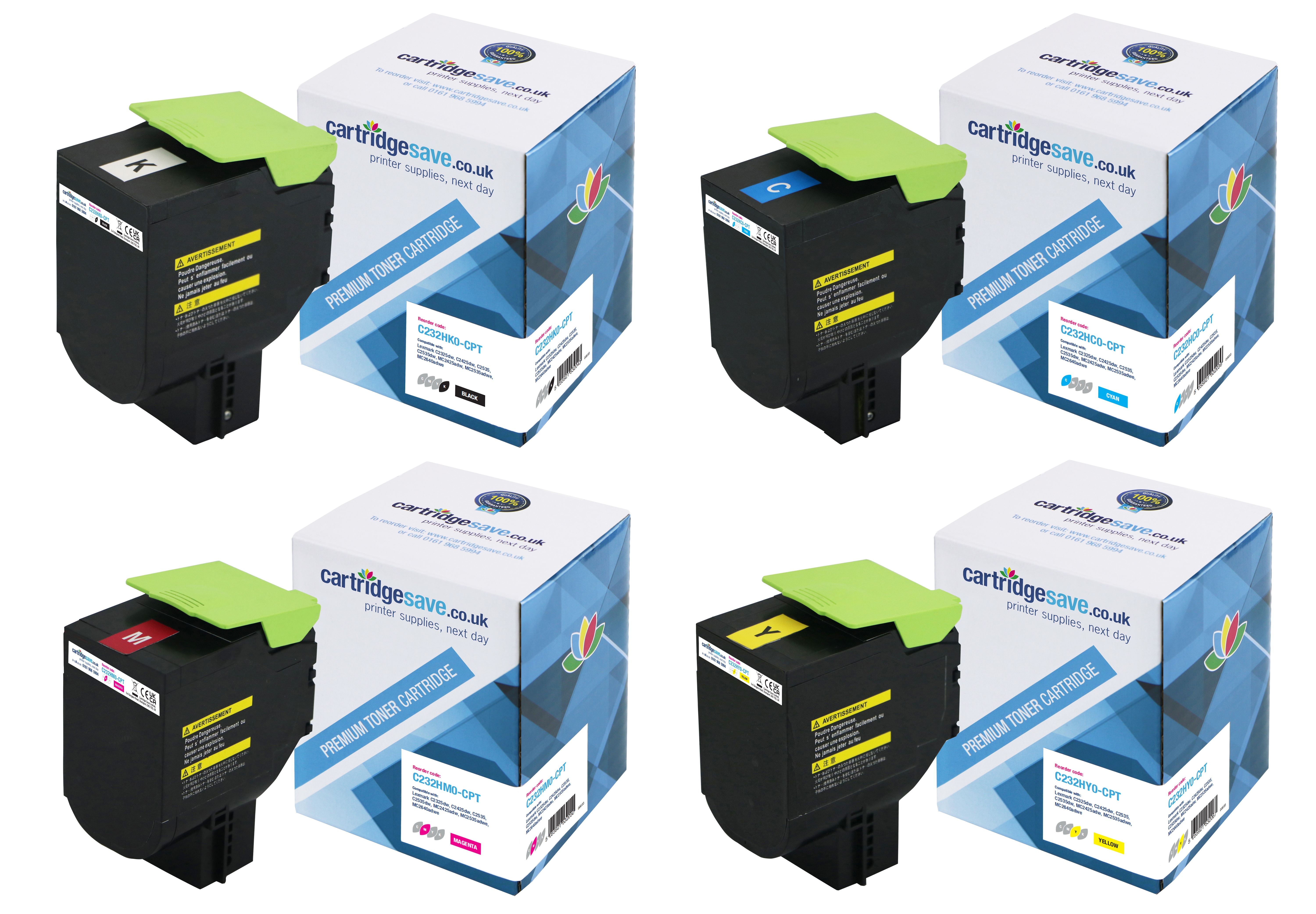 Compatible C232H Lexmark High Capacity 4 Colour Toner Cartridge Multipack