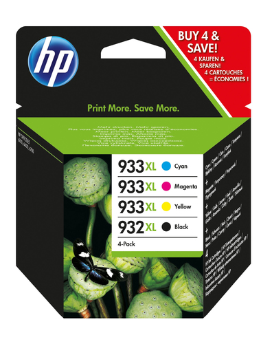 HP 932XL / HP 933XL High Capacity 4 Colour Ink Cartridge Multipack (C2P42AE)