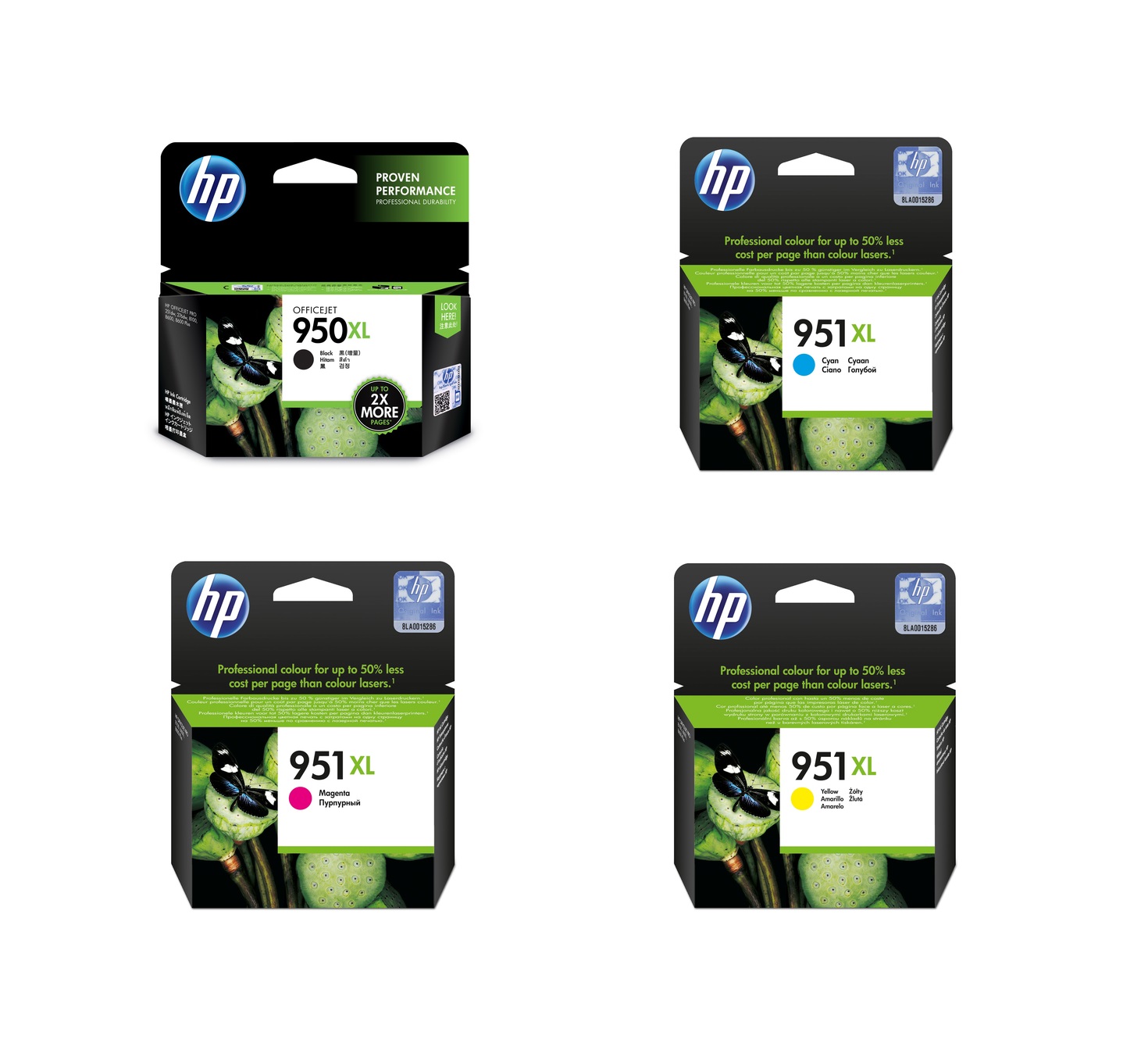 HP 950XL / 951XL High Capacity 4 Colour Ink Cartridge Multipack (C2P43AE)