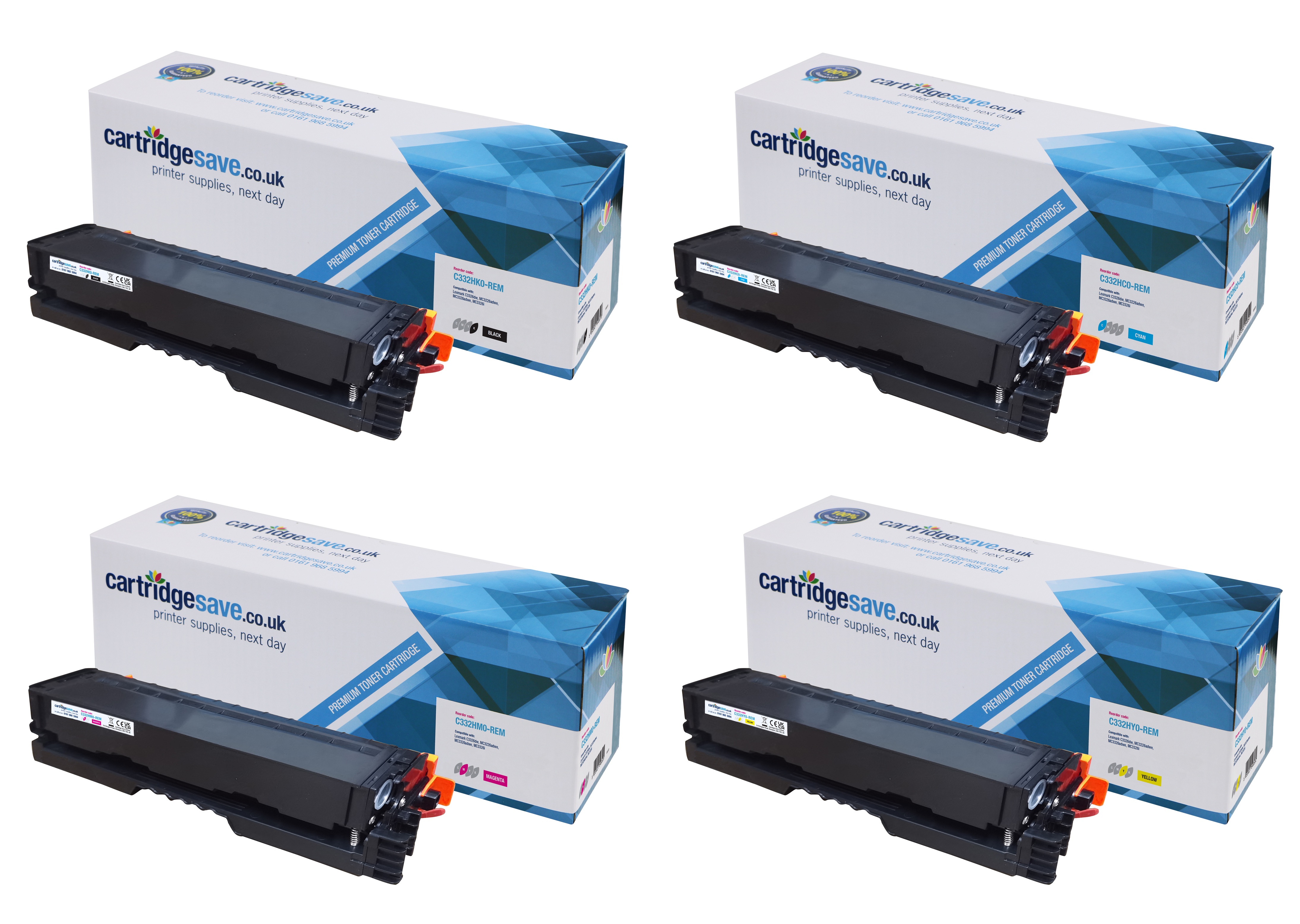 Compatible Lexmark C332H High Capacity 4 Colour Toner Multipack