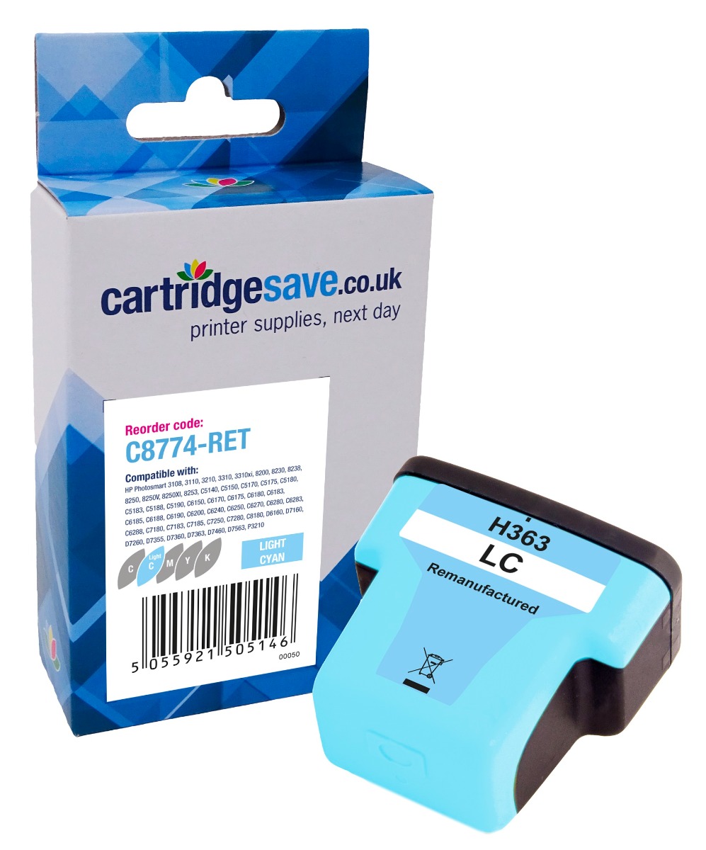 Compatible HP 363 Light Cyan Printer Cartridge - (C8774EE)