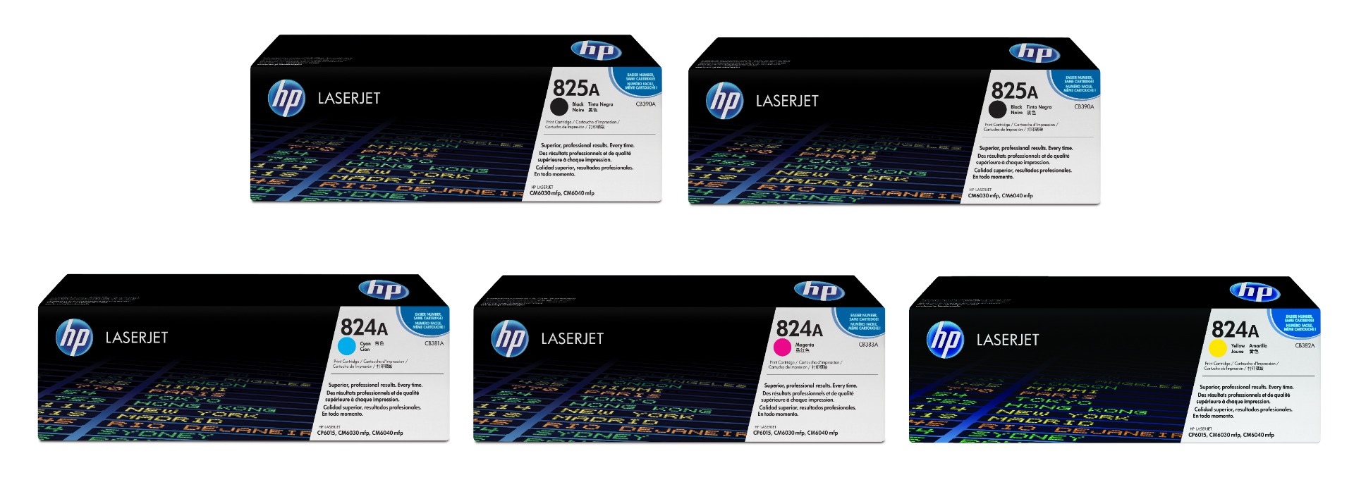 HP 824A / 825A 5 Colour Toner Cartridge Multipack