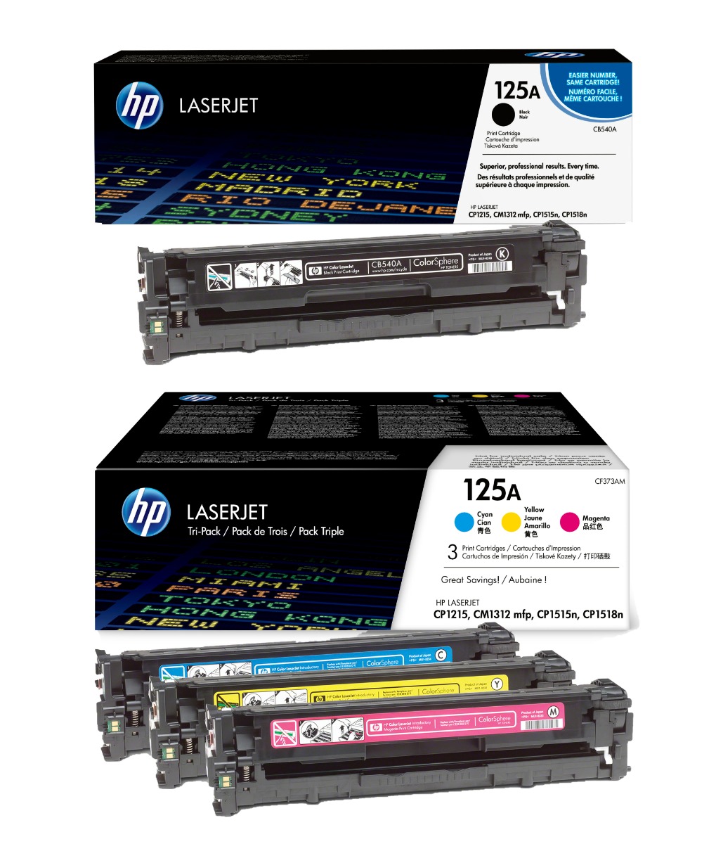 HP 125A 4 Colour Toner Cartridge Multipack (CB540A & CF373AM)