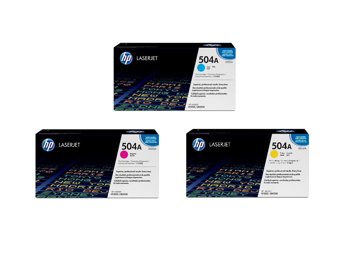 HP 504A 3 Colour Toner Cartridge Multipack