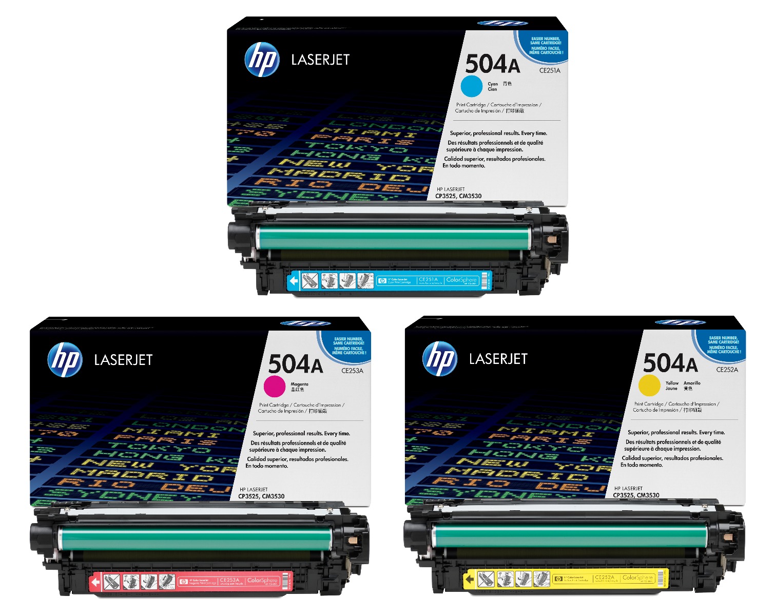 HP 504A 3 Colour Toner Cartridge Multipack