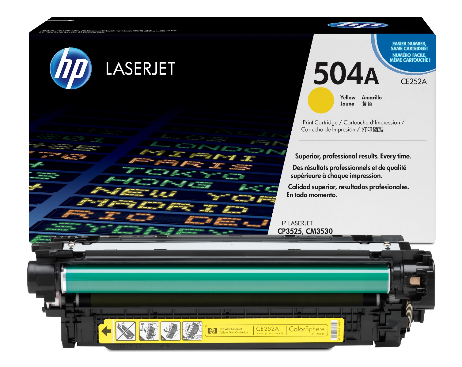 HP 504A Yellow Toner Cartridge - (CE252A)