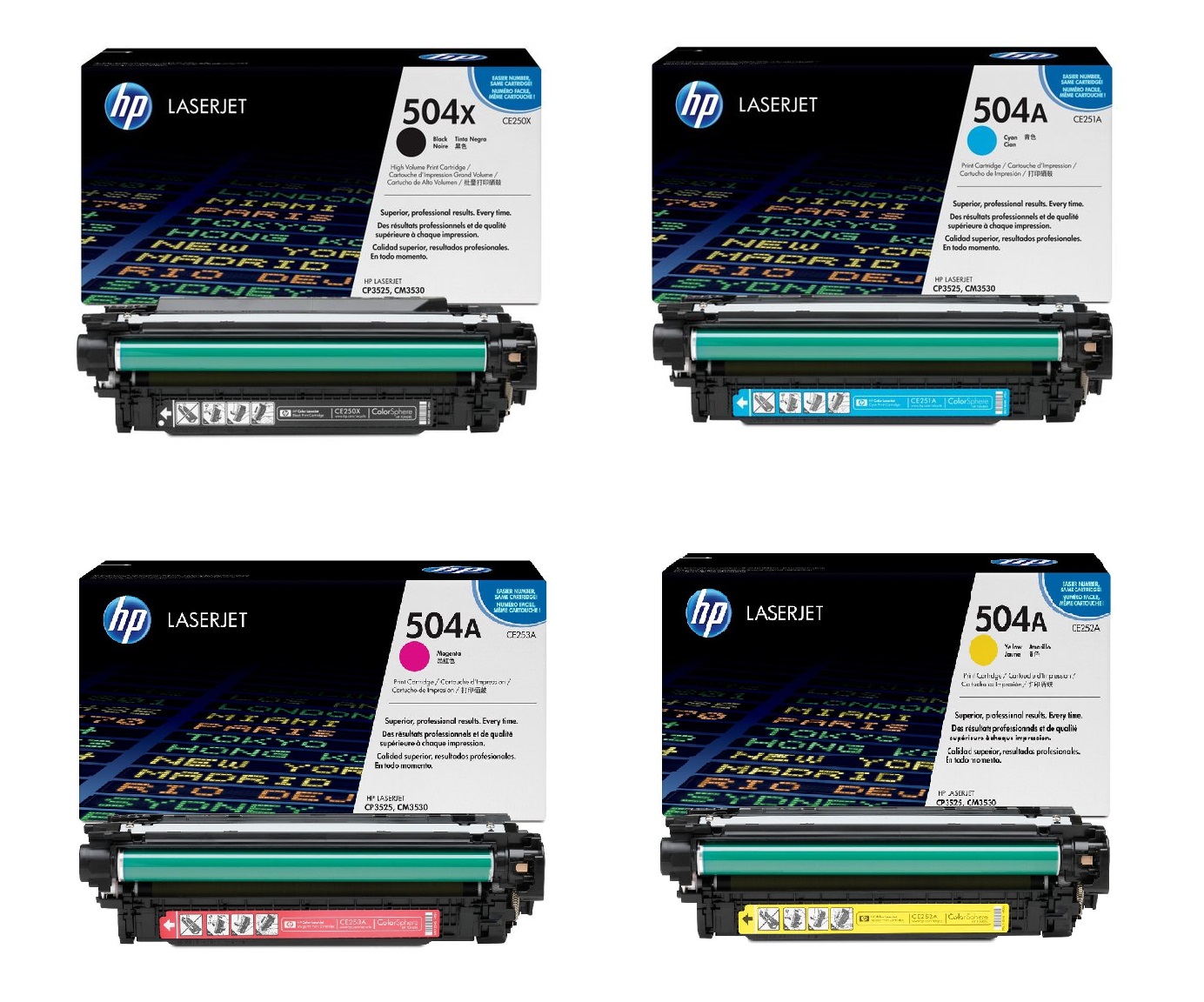 HP 504X/A 4 Colour Toner Cartridge Multipack