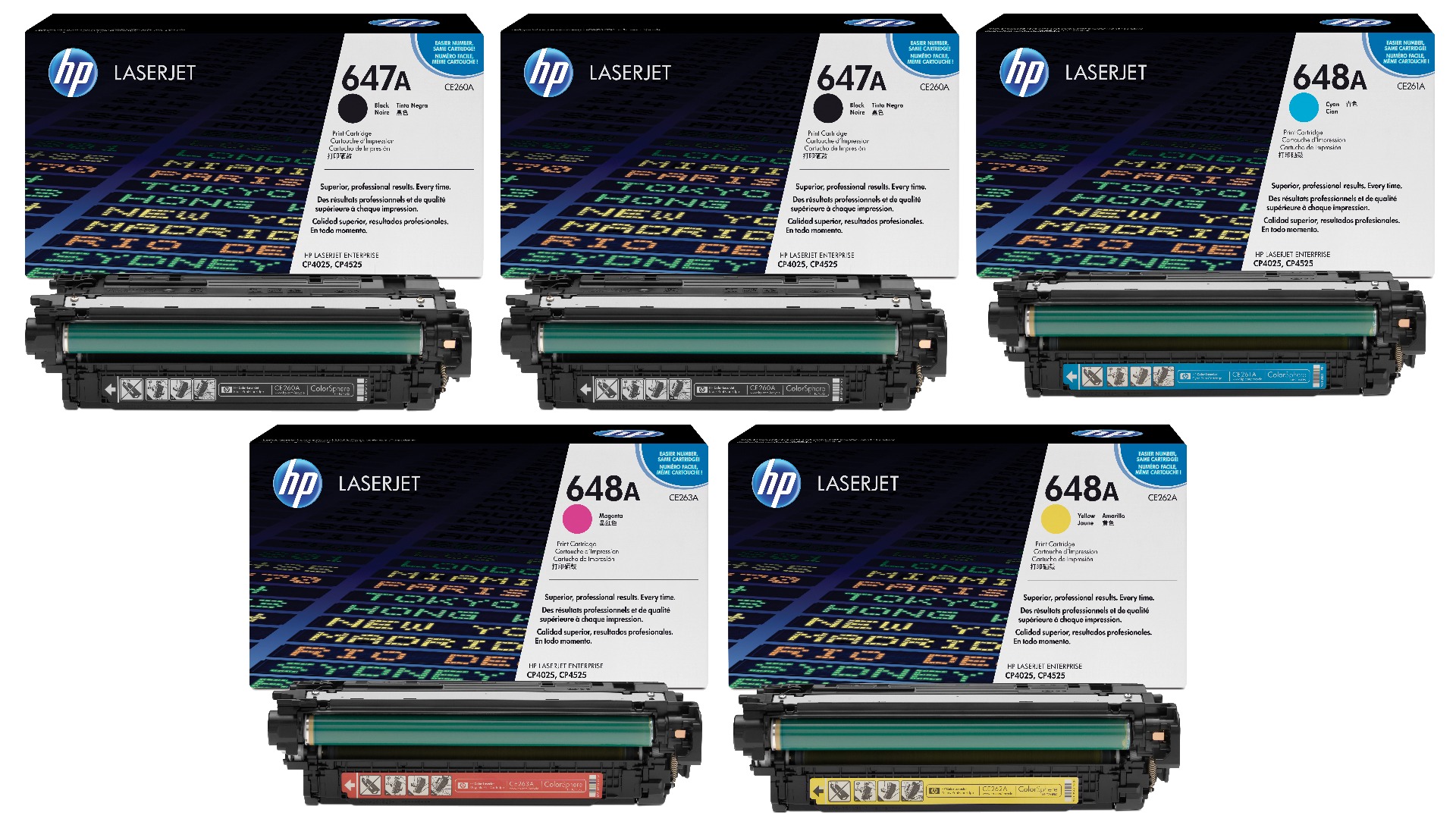 HP 647A / HP 648A 5 Colour Toner Cartridge Multipack