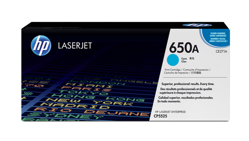 HP 650A Cyan Toner Cartridge - (CE271A)