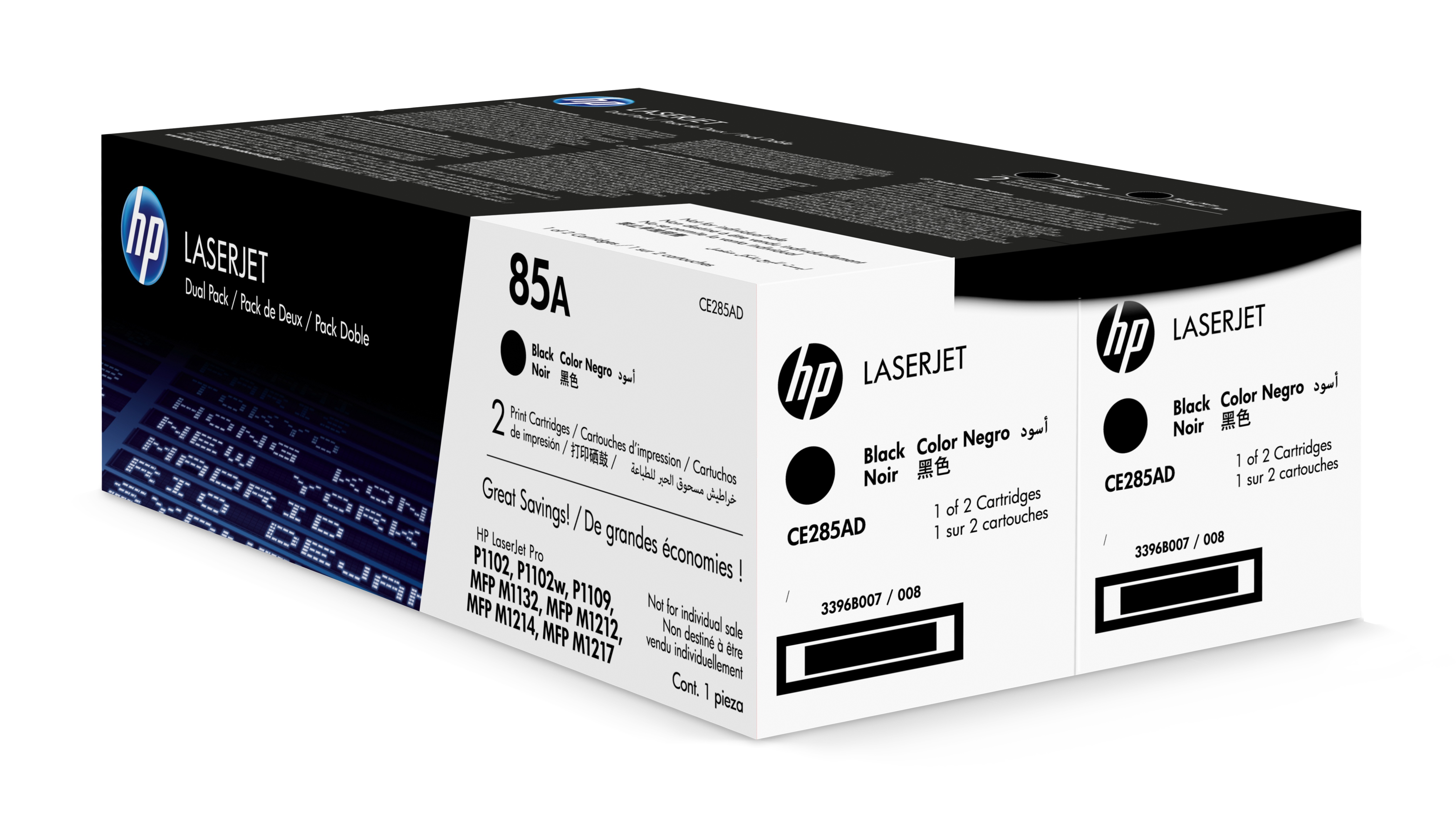 HP 85A Black Toner Cartridge Twin Pack (CE285AD)
