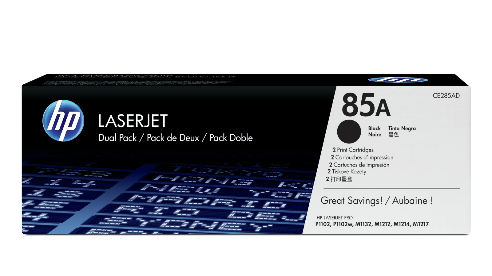 HP 85A Black Toner Cartridge Twin Pack (CE285AD)