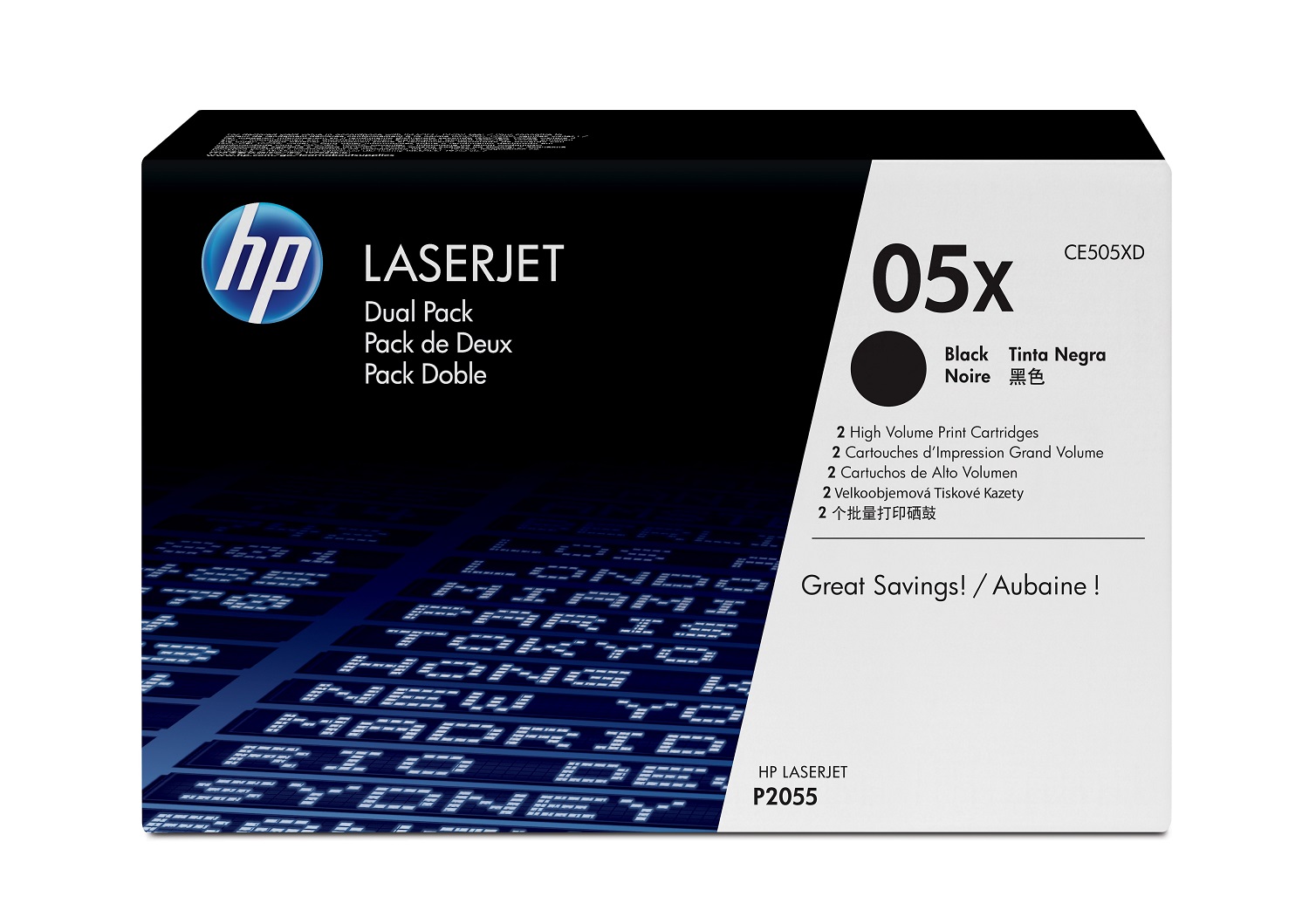 HP 05X High Capacity Black Toner Cartridge Twin Pack (CE505XD)