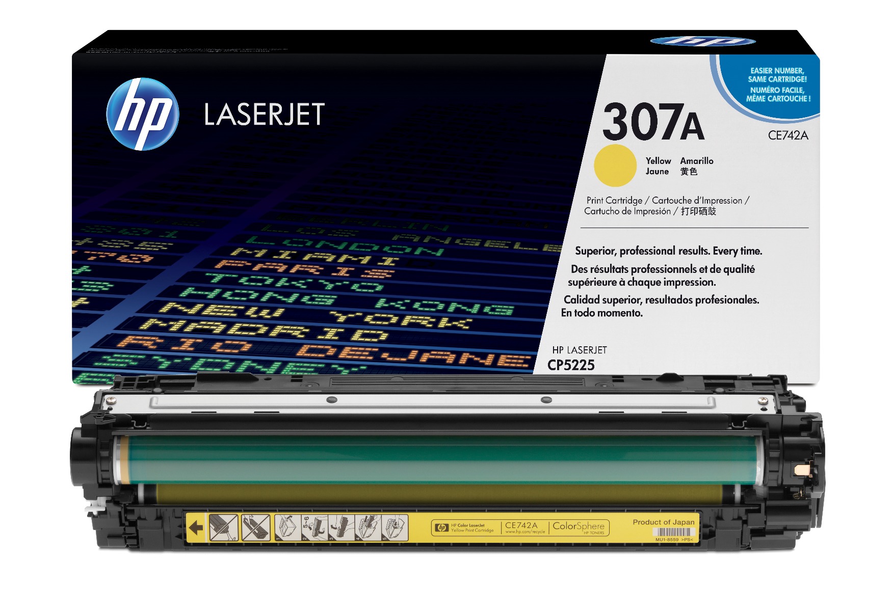 HP 307A Yellow Toner Cartridge - (CE742A)