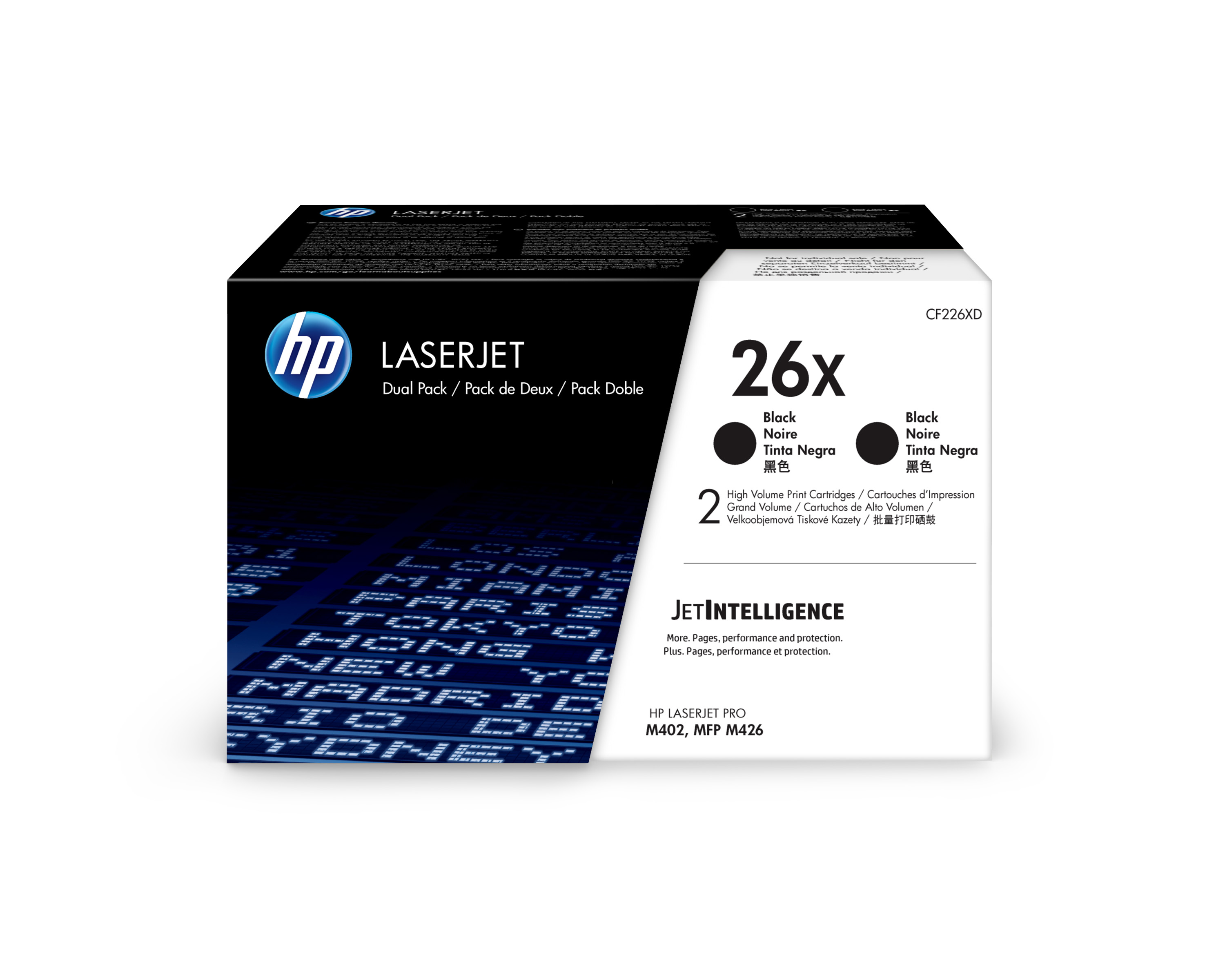 HP 26X High Capacity Black Toner Cartridge Twin Pack (CF226XD)