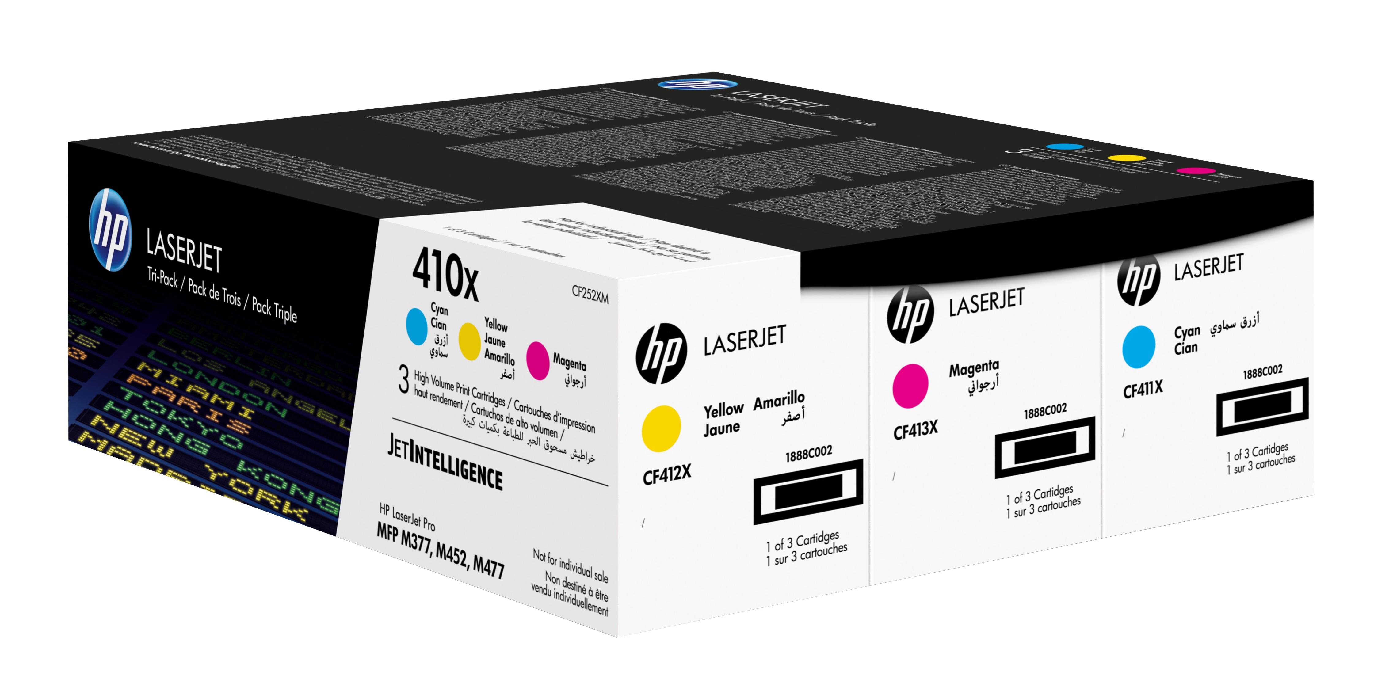 HP 410X 3 Colour High Capacity Toner Cartridge Multipack (CF252XM)