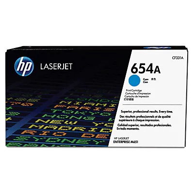 HP 654A Cyan Toner Cartridge - (CF331A)