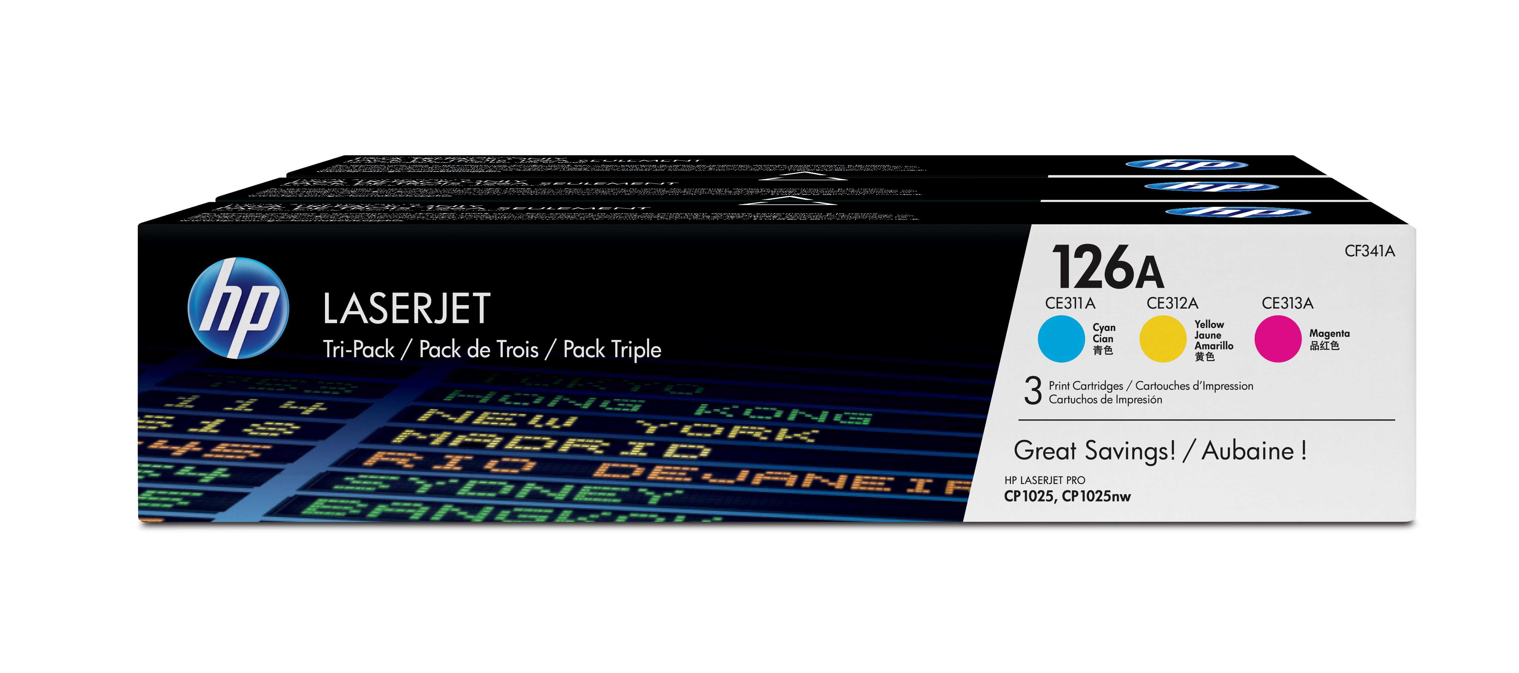 HP 126A 3 Colour Toner Cartridge Multipack - (CF341A)