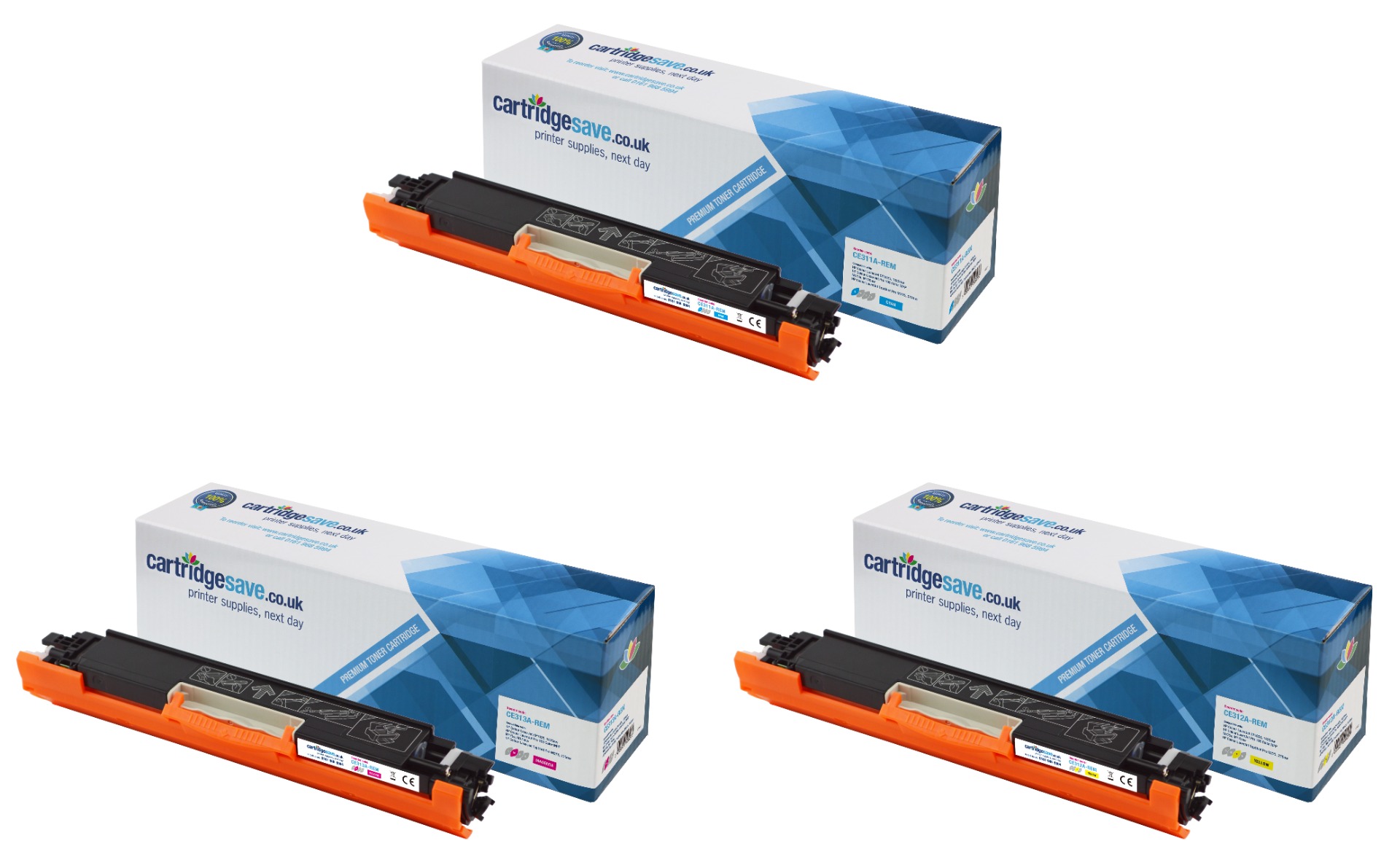 Compatible HP 126A 3 Colour Toner Cartridge Multipack - (CF341A)