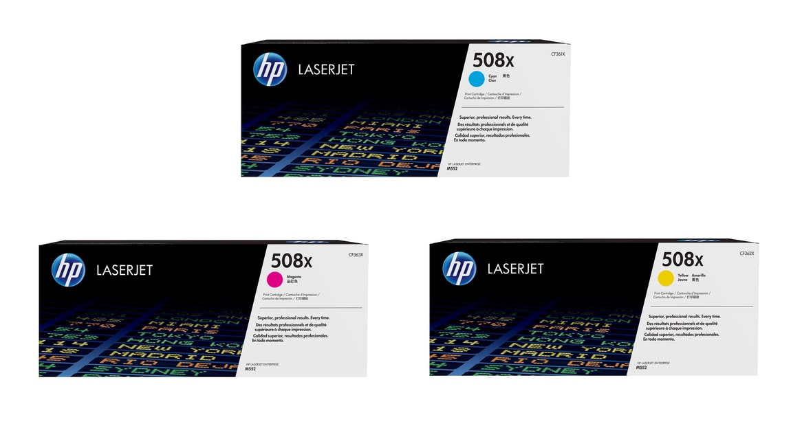 HP 508X High Capacity 3 Colour Toner Cartridge Multipack