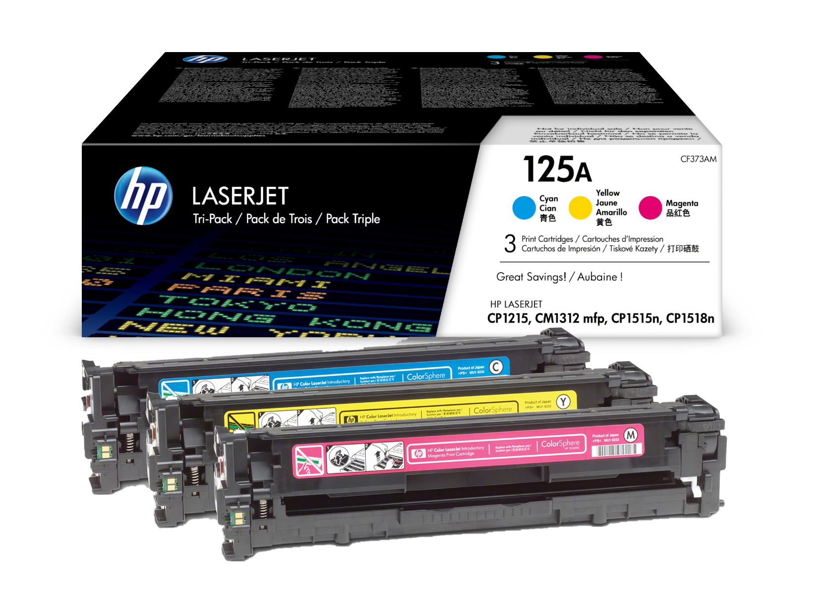 HP 125A 3 Colour Toner Cartridge Multipack - (CF373AM)