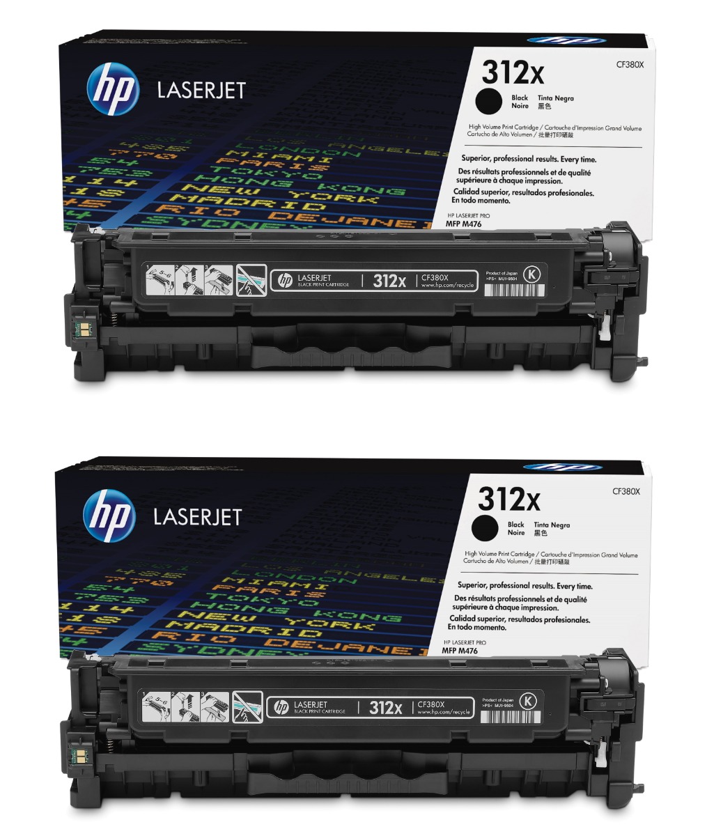 HP 312X High Capacity Black Toner Cartridge Twin Pack - (CF380XD)