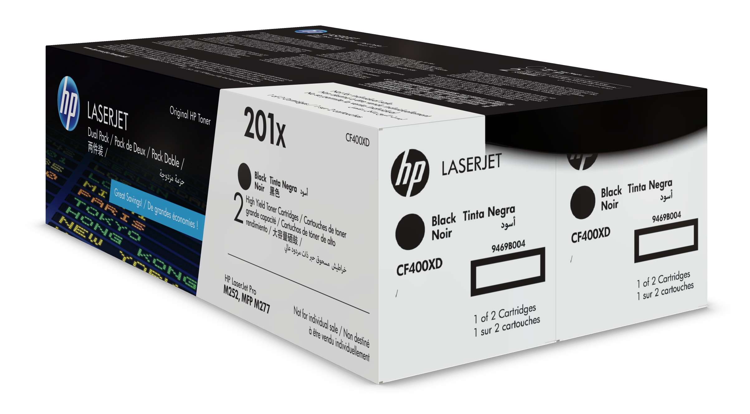 HP 201X High Capacity Black Twin Pack (CF400XD)