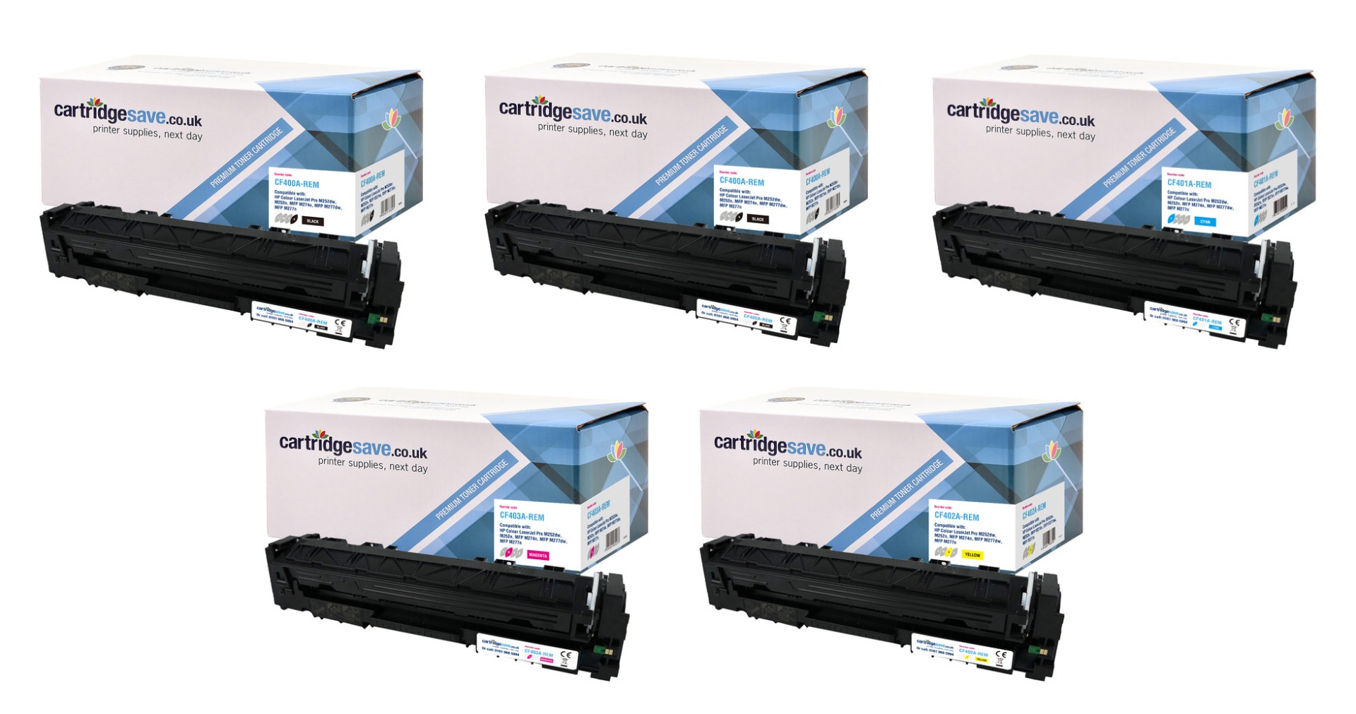 Compatible HP 201A 5 Colour Toner Cartridge Multipack