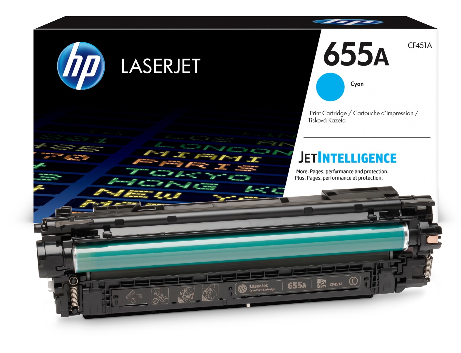 HP 655A Cyan Toner Cartridge - (CF451A)