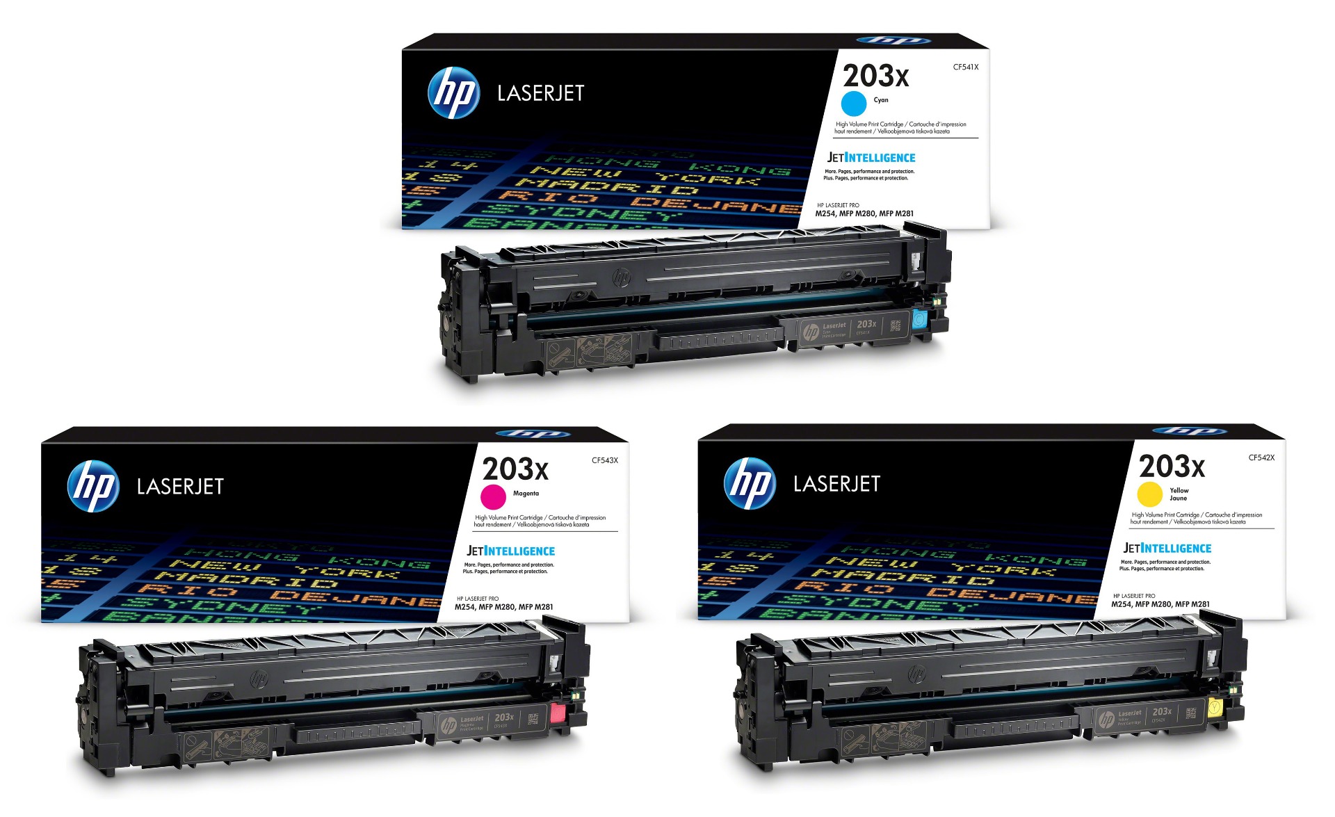 HP 203X High Capacity 3 Colour Toner Cartridge Multipack