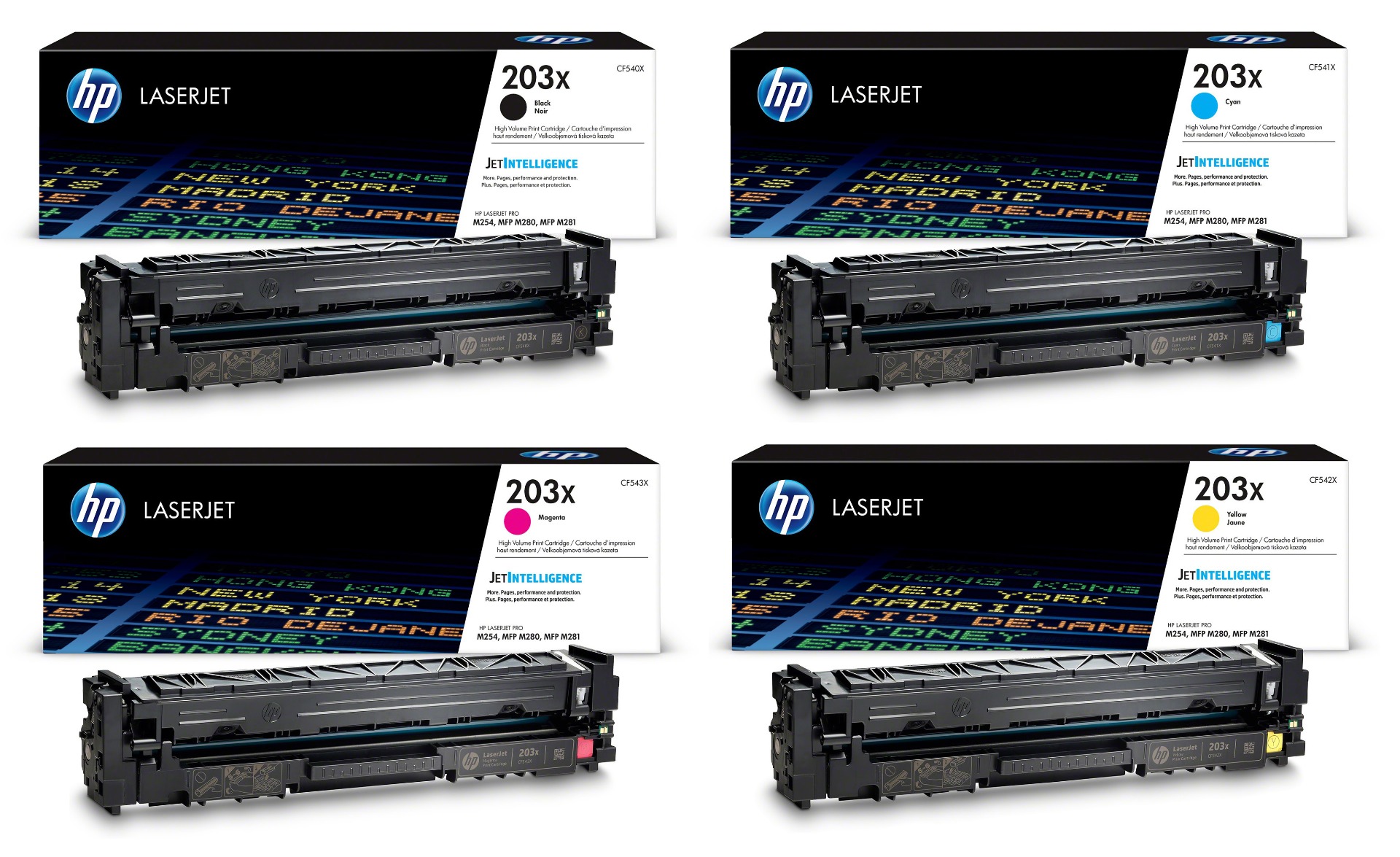 HP 203X High Capacity 4 Colour Toner Cartridge Multipack