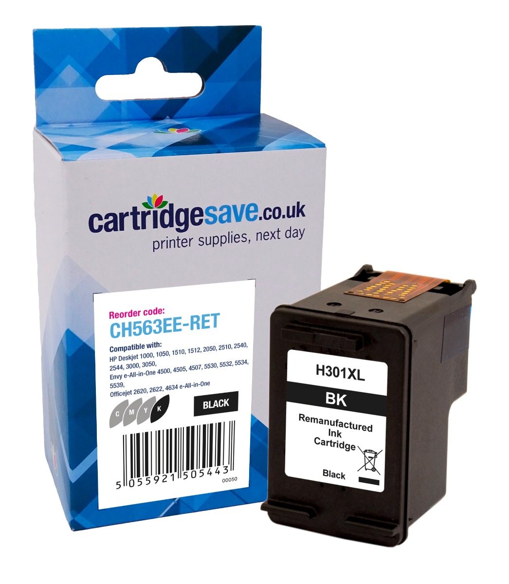 Compatible HP 301XL High Capacity Black Ink Cartridge - (CH563EE)