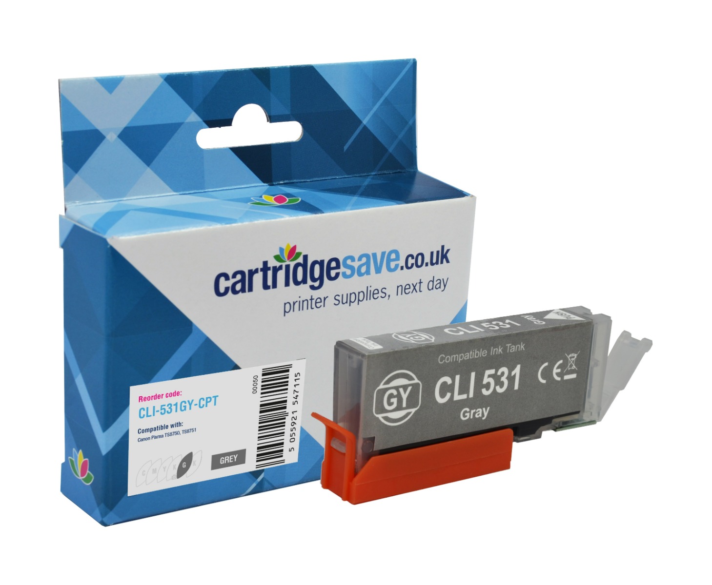 Compatible Canon CLI-531GY Grey Ink Cartridge - (6122C001)