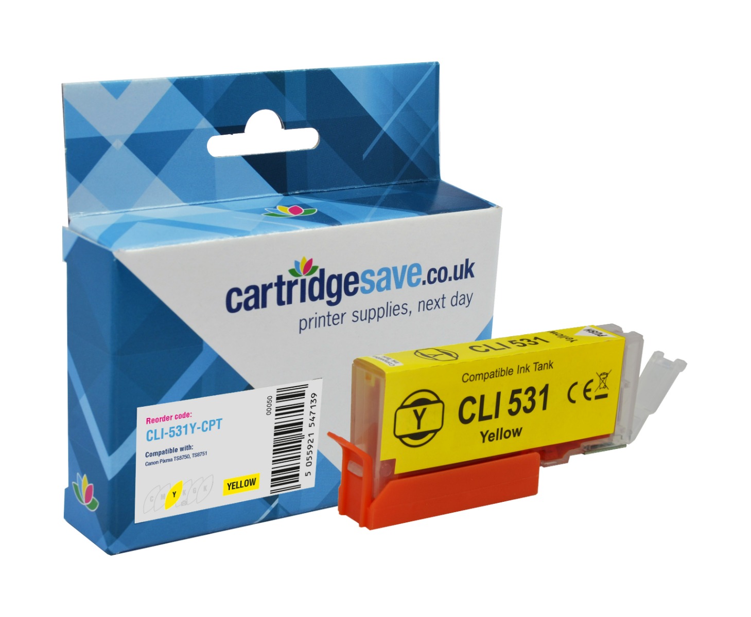 Compatible Canon CLI-531Y Yellow Ink Cartridge - (6121C001)