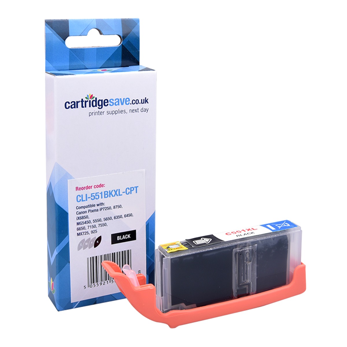 Compatible Canon CLI-551BKXL High Capacity Black Printer Cartridge - (6443B001)