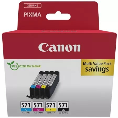 Canon CLI-571 4 Colour Ink Cartridge Multipack