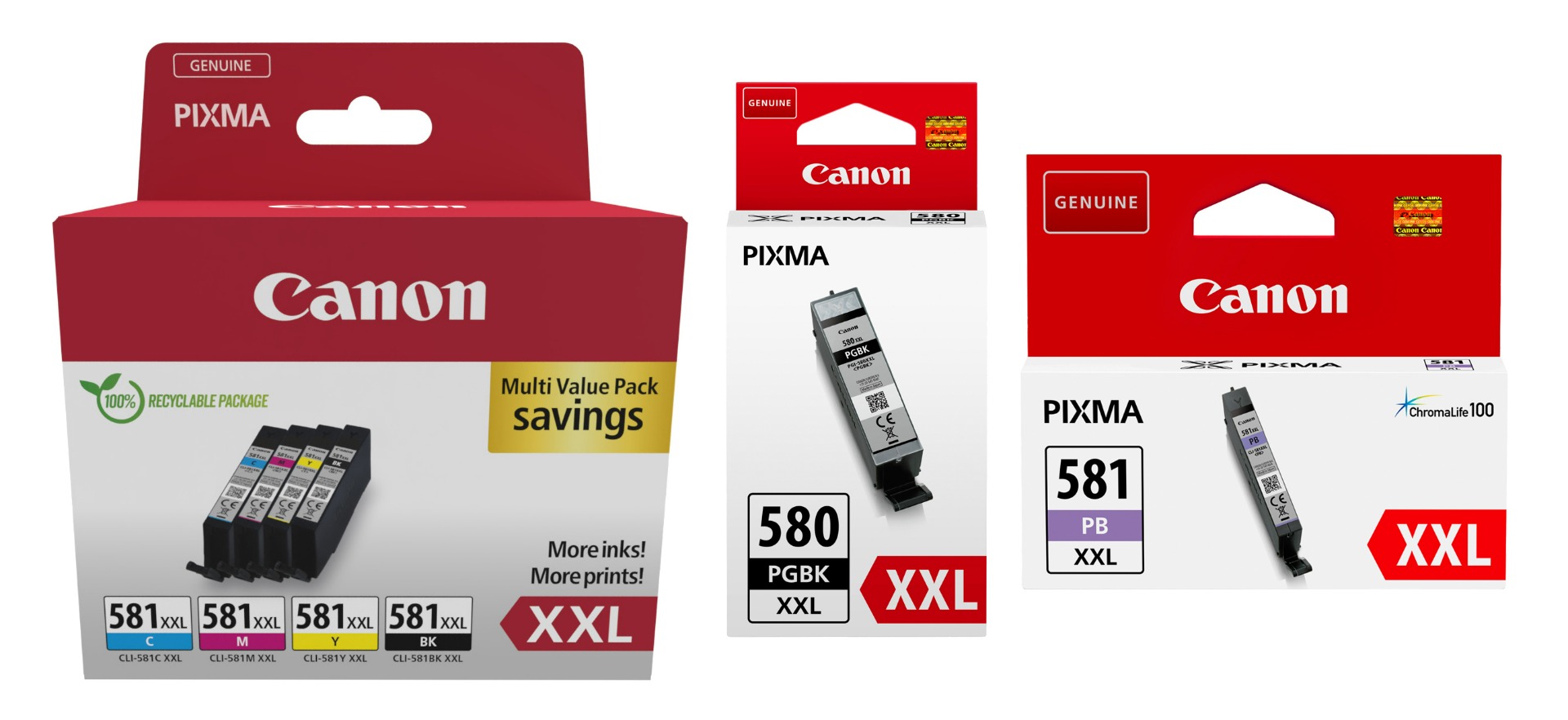 Canon CLI-581XXL Extra High Capacity 6 Colour Ink Cartridge Multipack