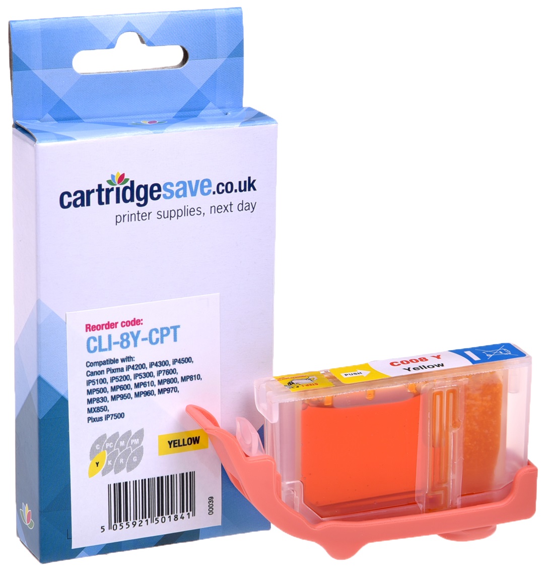 Compatible Canon CLI-8Y Yellow Printer Cartridge - (0623B001)