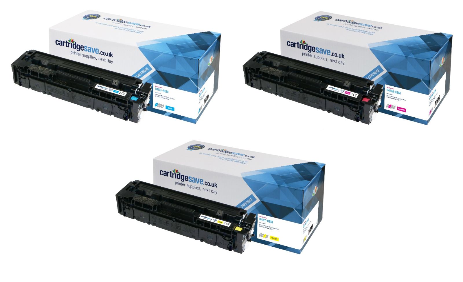 Compatible Canon 045 3 Colour Toner Cartridge Multipack