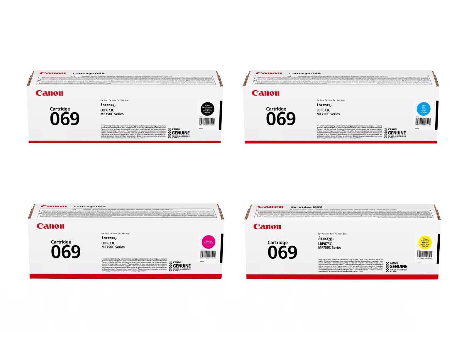 Canon 069 4 Colour Toner Cartridge Multipack