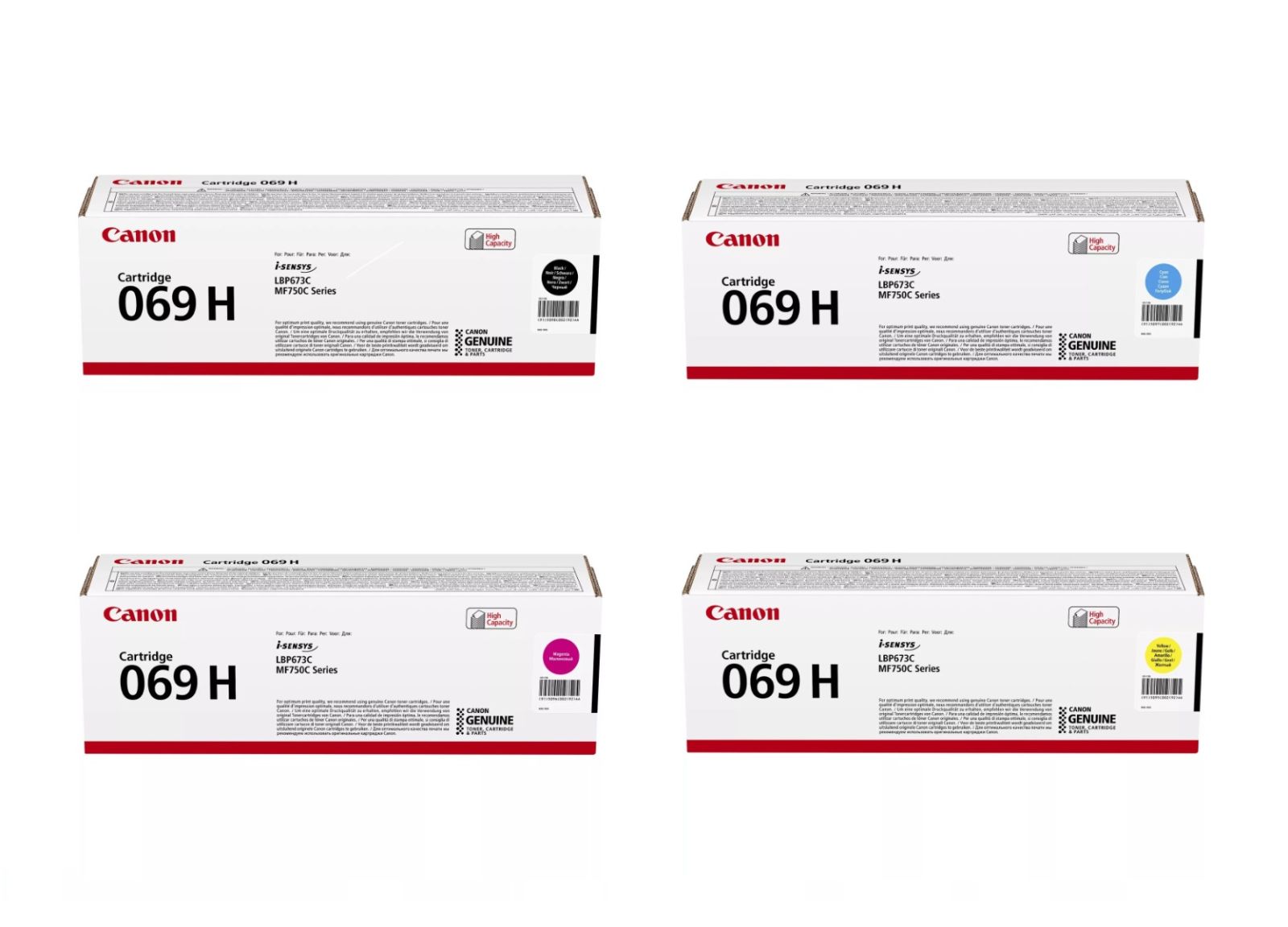 Canon 069H High Capacity 4 Colour Toner Cartridge Multipack