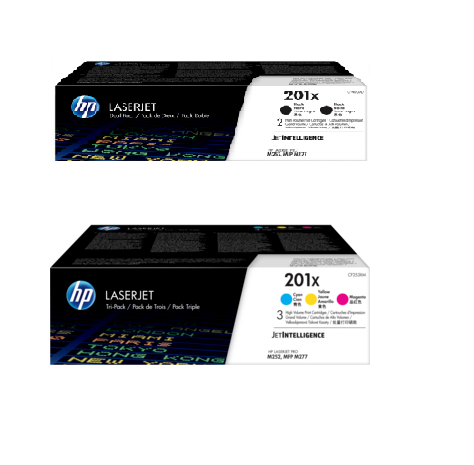 HP 201X High Capacity 5 Colour Toner Cartridge Multipack (CF400XD & CF253XM)