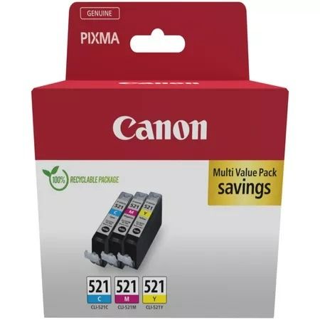 Canon CLI-521 Multipack 3-Colour Ink Cartridge - (2934B007AA)