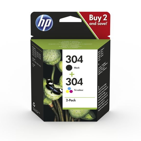 HP 304 Black & Tri-Colour Ink Cartridge Multipack (3JB05AE)