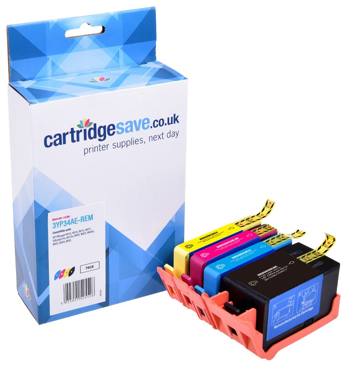 Compatible HP 912XL High Capacity 4 Colour Ink Cartridge Multipack (3YP34AE)