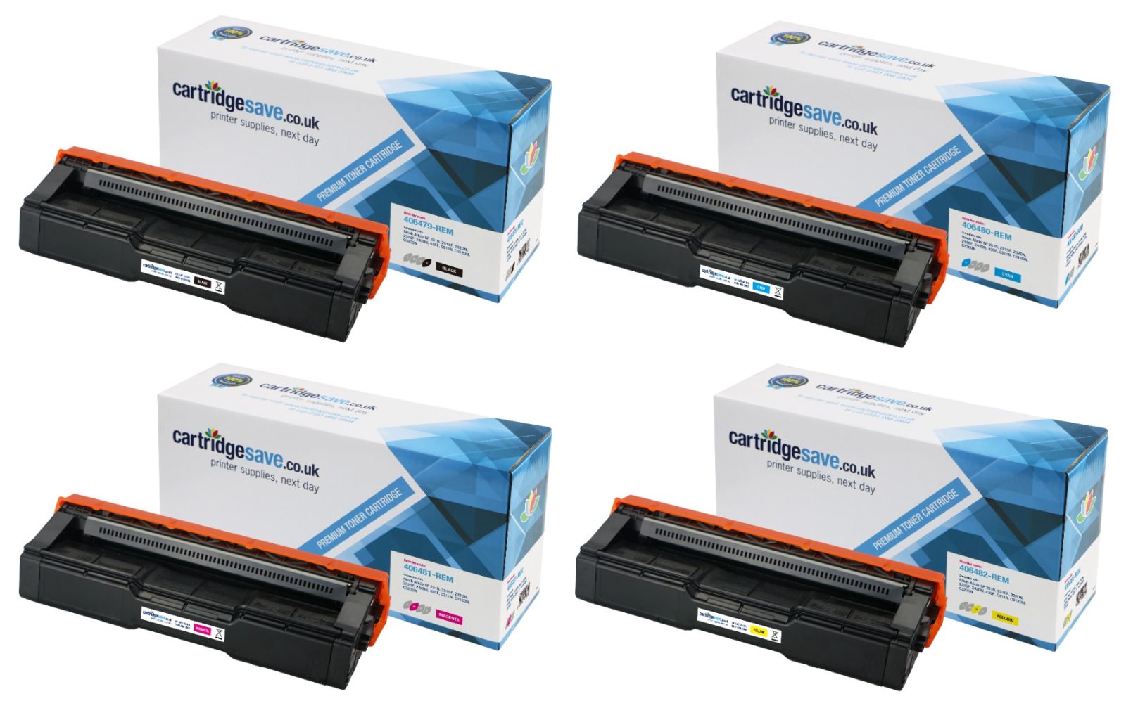 Compatible Ricoh 4064 High Capacity 4 Colour Toner Cartridge Multipack