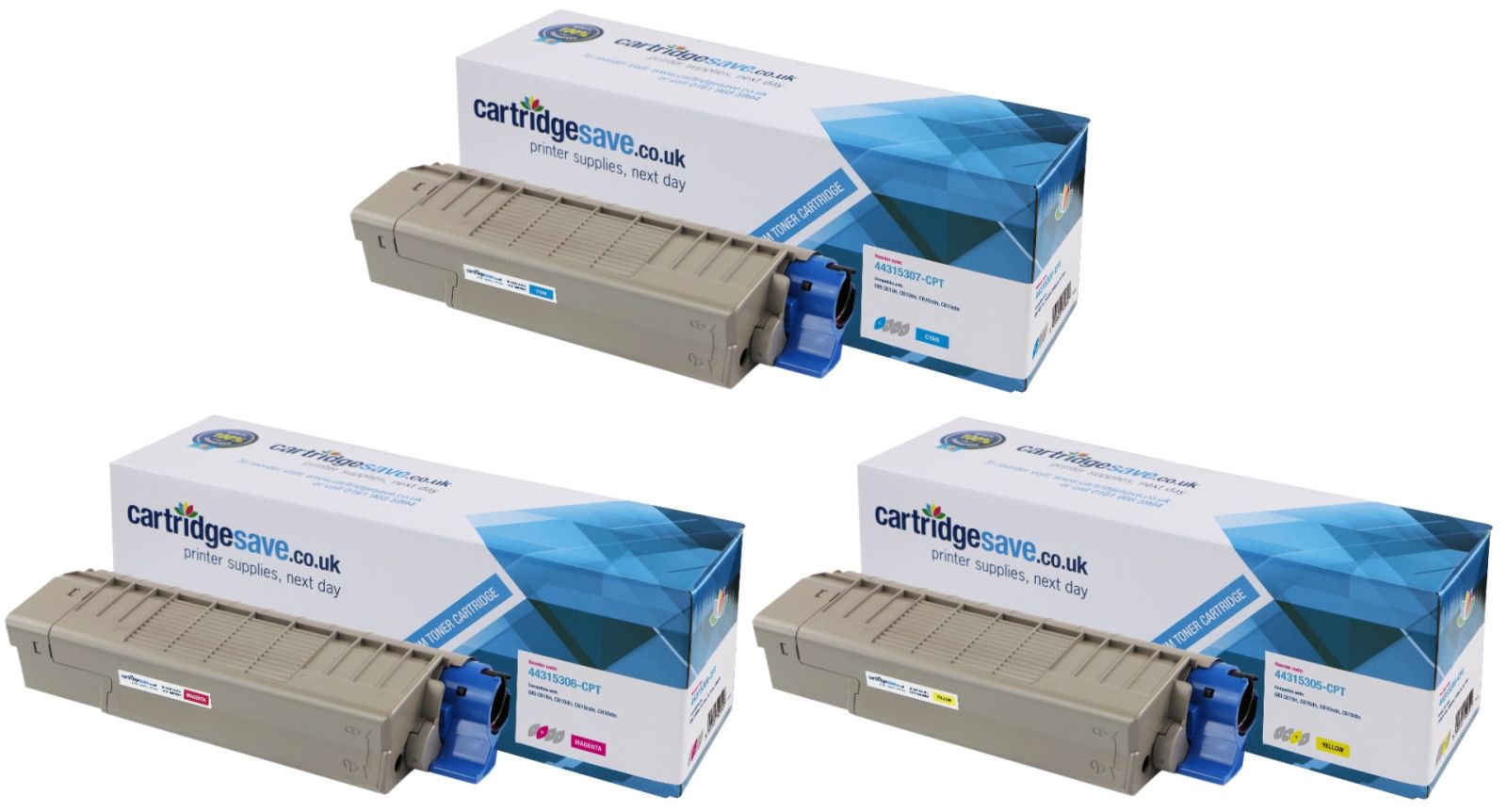 Compatible Oki 4431530 3 Colour Toner Cartridge Multipack